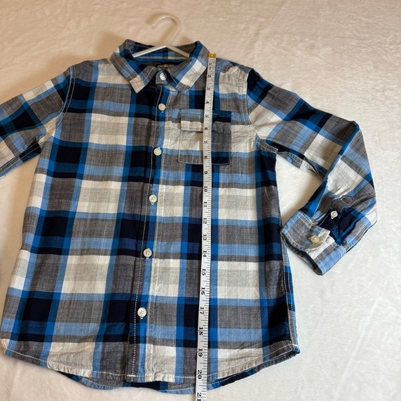 OshKosh B'gosh Blue and Gray Plaid Button Down Shirt - Picture 5 of 10